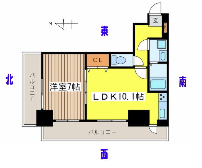 間取り　「東にトイレ」